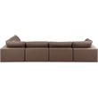 Meridian Furniture Comfy Brown Vegan Leather 5-Pc. Modular Sectional