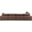Meridian Furniture Comfy Brown Vegan Leather 5-Pc. Modular Sectional