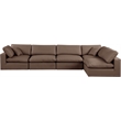 Meridian Furniture Comfy Brown Vegan Leather 5-Pc. Modular Sectional