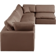 Meridian Furniture Comfy Brown Vegan Leather 5-Pc. Modular Sectional
