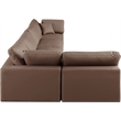 Meridian Furniture Comfy Brown Vegan Leather 5-Pc. Modular Sectional