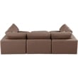 Meridian Furniture Comfy Brown Vegan Leather 6-Pc. Modular Sectional