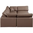 Meridian Furniture Comfy Brown Vegan Leather 6-Pc. Modular Sectional
