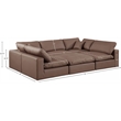 Meridian Furniture Comfy Brown Vegan Leather 6-Pc. Modular Sectional