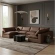 Meridian Furniture Comfy Brown Vegan Leather 6-Pc. Modular Sectional