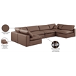 Meridian Furniture Comfy Brown Vegan Leather 6-Pc. Modular Sectional