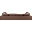 Meridian Furniture Comfy Brown Vegan Leather 6-Pc. Modular Sectional
