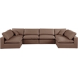 Meridian Furniture Comfy Brown Vegan Leather 6-Pc. Modular Sectional