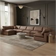 Meridian Furniture Comfy Brown Vegan Leather 7-Pc. Modular Sectional