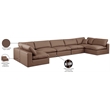 Meridian Furniture Comfy Brown Vegan Leather 7-Pc. Modular Sectional