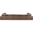 Meridian Furniture Comfy Brown Vegan Leather 7-Pc. Modular Sectional