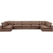 Meridian Furniture Comfy Brown Vegan Leather 7-Pc. Modular Sectional