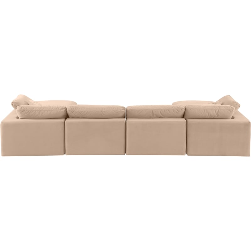 Meridian Furniture Comfy Beige Velvet 6-Pc. Modular Sectional