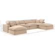 Meridian Furniture Comfy Beige Velvet 6-Pc. Modular Sectional