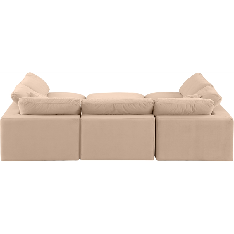 Meridian Furniture Comfy Beige Velvet 6-Pc. Modular Sectional