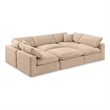 Meridian Furniture Comfy Beige Velvet 6-Pc. Modular Sectional