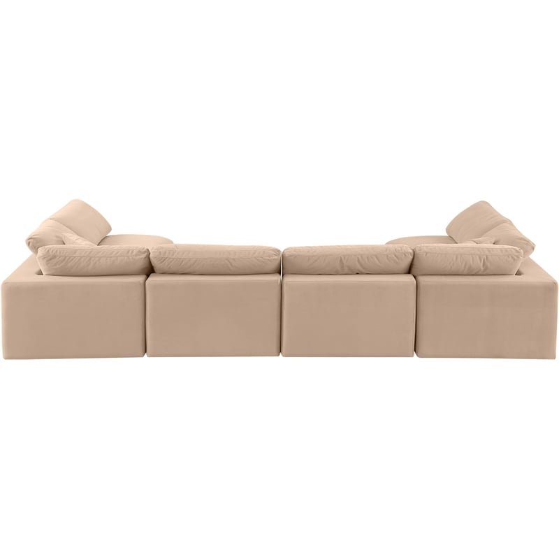 Meridian Furniture Comfy Beige Velvet 6-Pc. Modular Sectional