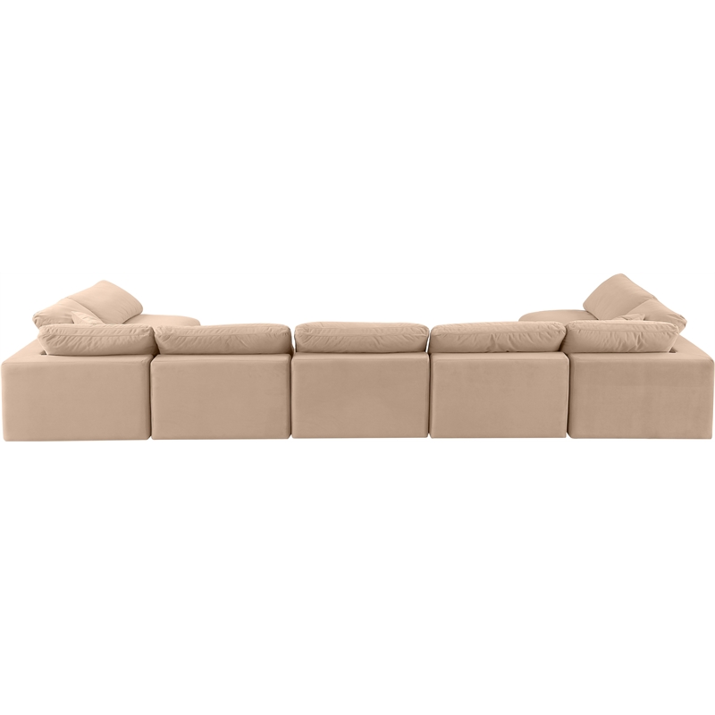 Meridian Furniture Comfy Beige Velvet 7-Pc. Modular Sectional
