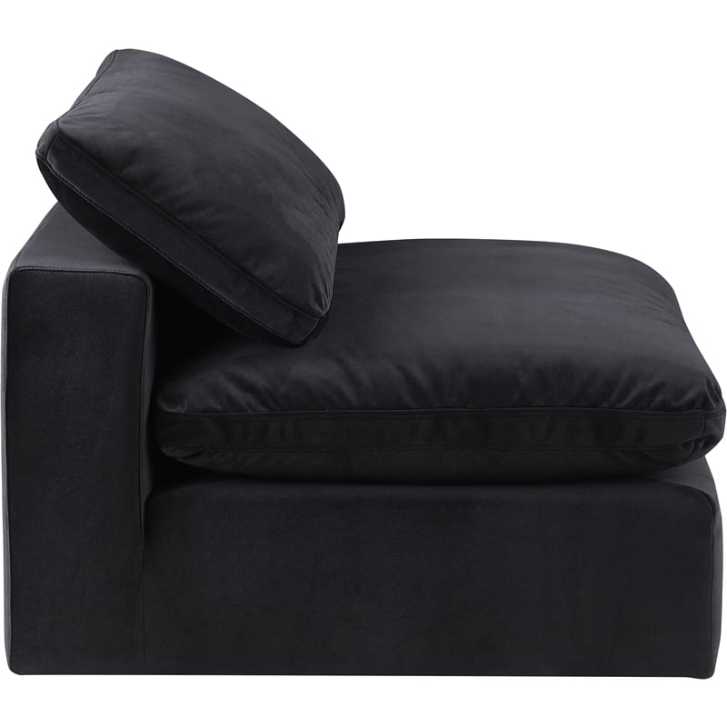 Meridian Furniture Comfy Black Velvet Armless Chair