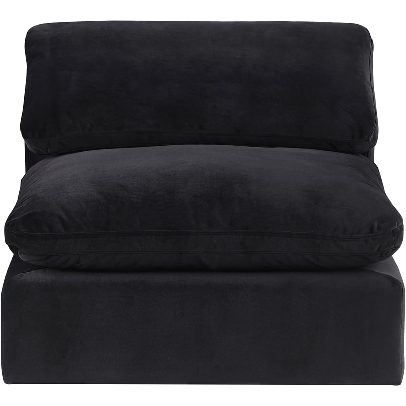 Meridian Furniture Comfy Black Velvet Armless Chair