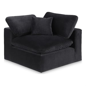 Meridian Furniture Comfy Black Velvet Corner Chair