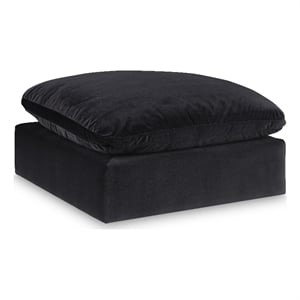Meridian Furniture Comfy Black Velvet Ottoman