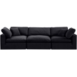 Meridian Furniture Comfy Black Velvet 3-Pc. Modular Sofa