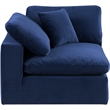 Meridian Furniture Comfy Navy Velvet Corner Chair