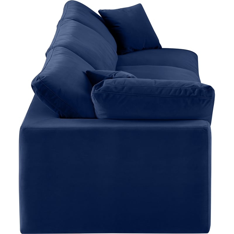 Meridian Furniture Comfy Navy Velvet 3-Pc. Modular Sofa