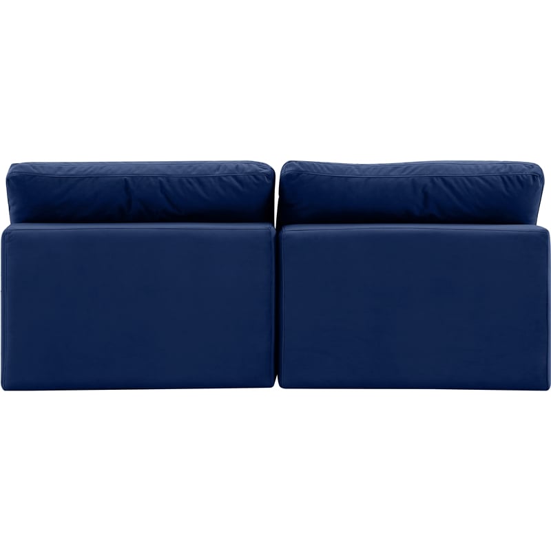 Meridian Furniture Comfy Navy Velvet 2-Pc. Modular Sofa