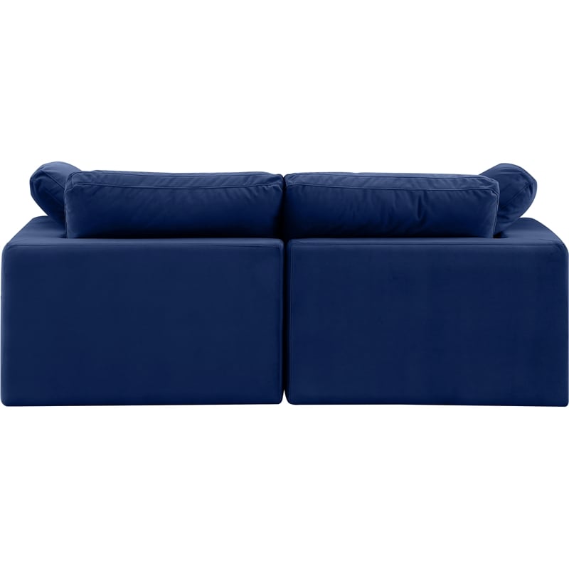 Meridian Furniture Comfy Navy Velvet 2-Pc. Modular Sofa