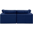 Meridian Furniture Comfy Navy Velvet 2-Pc. Modular Sofa