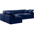 Meridian Furniture Comfy Navy Velvet 4-Pc. Modular Sectional