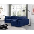 Meridian Furniture Comfy Navy Velvet 4-Pc. Modular Sectional