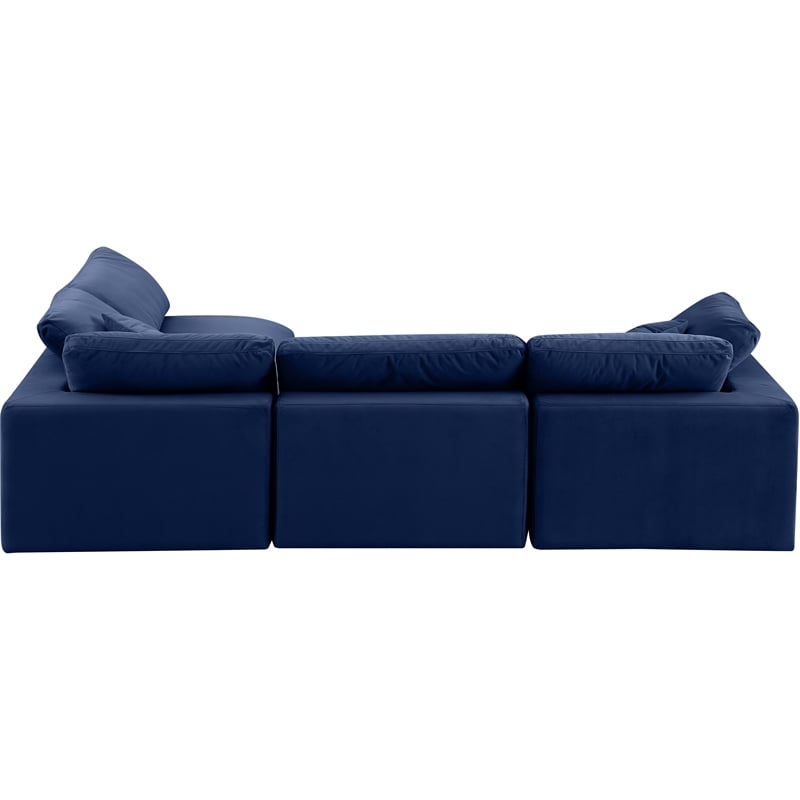 Meridian Furniture Comfy Navy Velvet 4-Pc. Modular Sectional