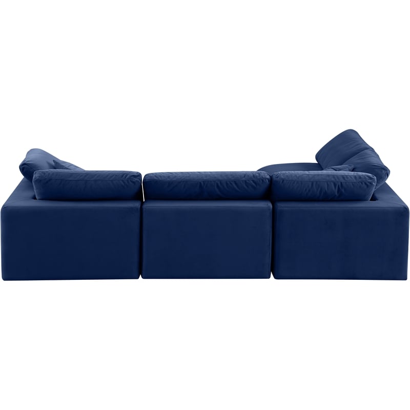 Meridian Furniture Comfy Navy Velvet 4-Pc. Modular Sectional