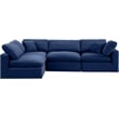 Meridian Furniture Comfy Navy Velvet 4-Pc. Modular Sectional