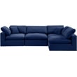 Meridian Furniture Comfy Navy Velvet 4-Pc. Modular Sectional
