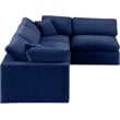Meridian Furniture Comfy Navy Velvet 4-Pc. Modular Sectional