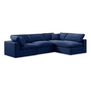 Meridian Furniture Comfy Navy Velvet 4-Pc. Modular Sectional