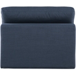 Meridian Furniture Comfy Navy Linen Textured Fabric Armless Chair