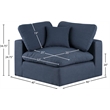 Meridian Furniture Comfy Navy Linen Textured Fabric Corner Chair