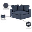 Meridian Furniture Comfy Navy Linen Textured Fabric Corner Chair