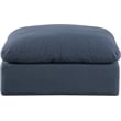 Meridian Furniture Comfy Navy Linen Textured Fabric Ottoman