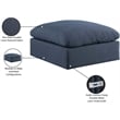 Meridian Furniture Comfy Navy Linen Textured Fabric Ottoman