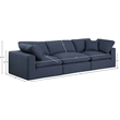 Meridian Furniture Comfy Navy Linen Textured Fabric 3-Pc. Modular Sofa