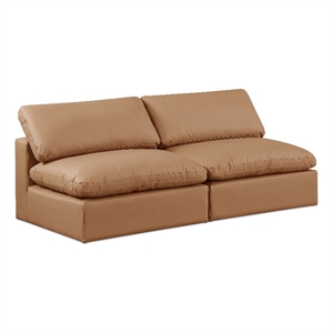 Meridian Furniture Comfy Cognac Vegan Leather 2-Pc. Modular Sofa