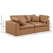 Meridian Furniture Comfy Cognac Vegan Leather 2-Pc. Modular Sofa