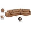 Meridian Furniture Comfy Cognac Vegan Leather 4-Pc. Modular Sectional