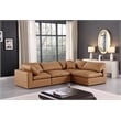 Meridian Furniture Comfy Cognac Vegan Leather 4-Pc. Modular Sectional